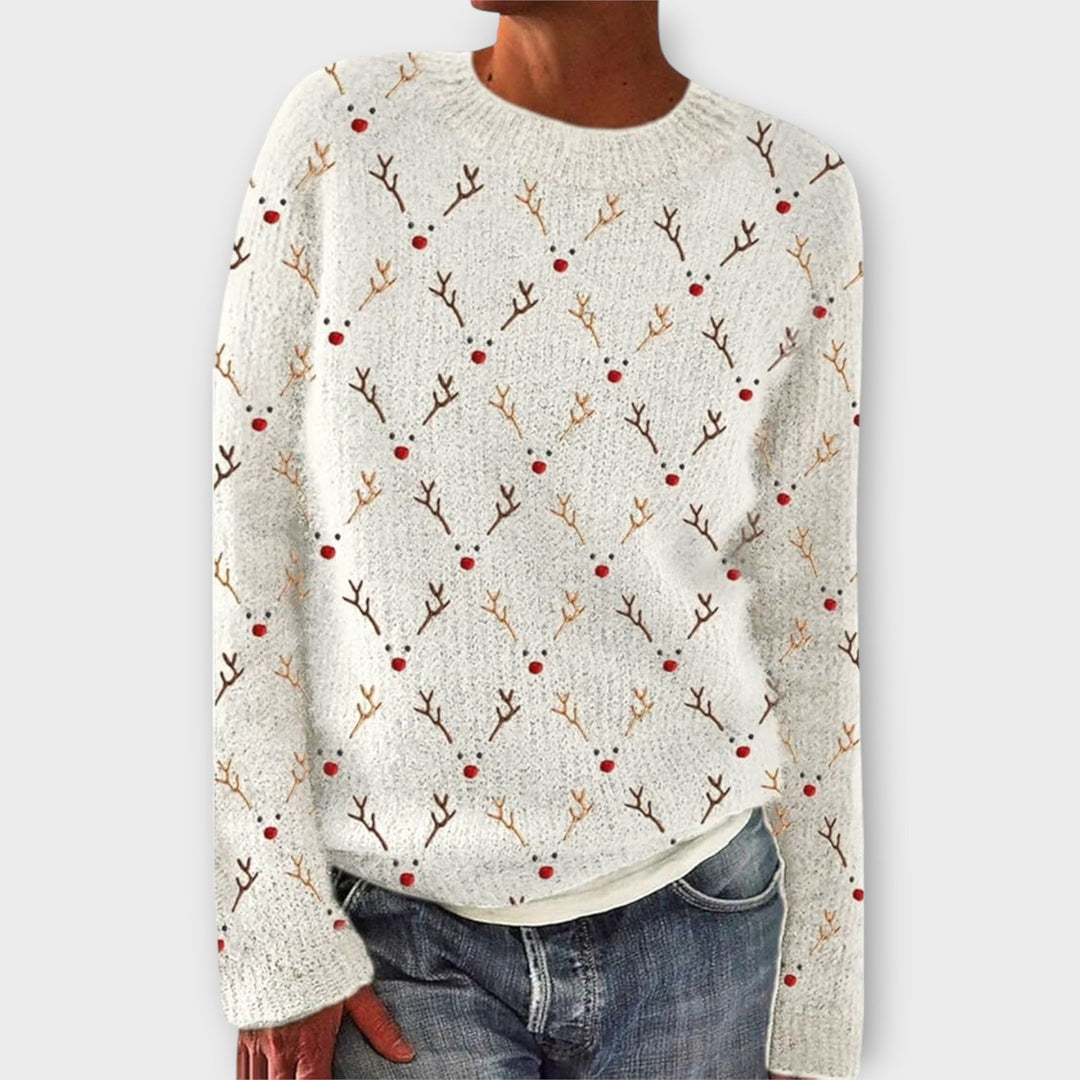 Simone | Gemütlicher Weihnachts-Pullover für Damen mit Rundhalsausschnitt