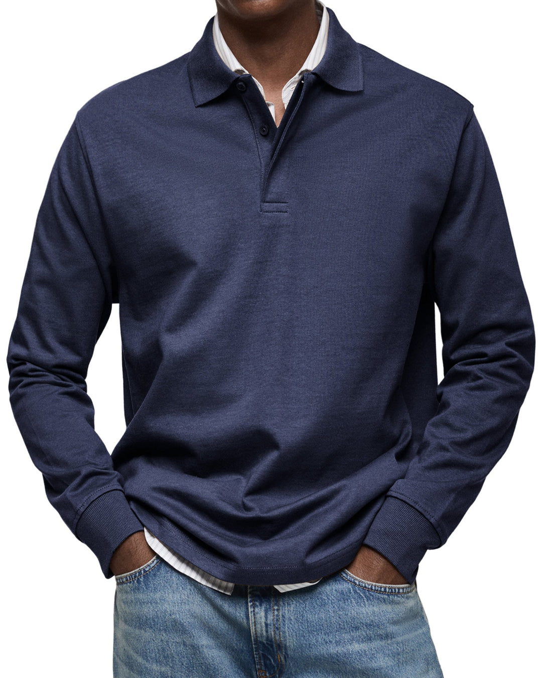 Alex | Langärmliges Freizeit-Polo Poloshirt für Herren mit langen Ärmeln