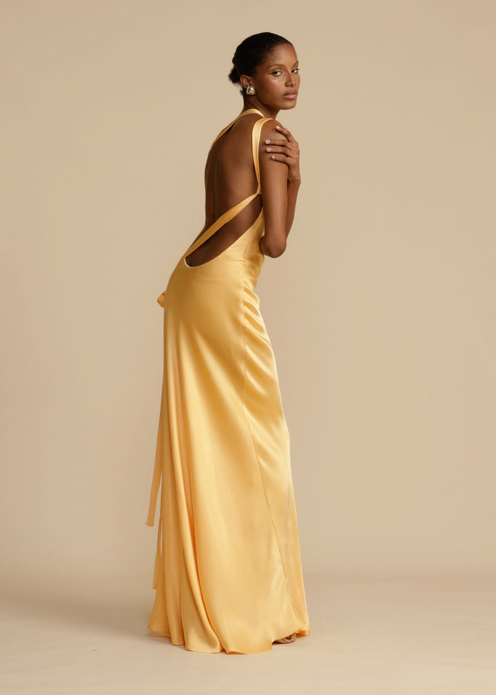 Selene | Maxikleid für Damen mit Neckholder-Ausschnitt