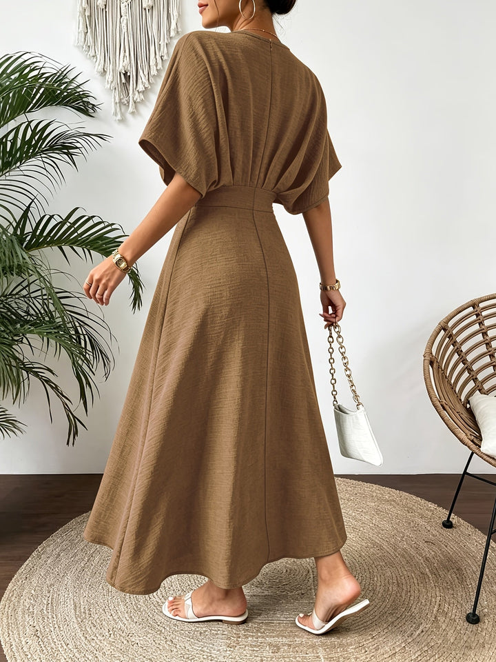 Damen Midikleid mit V-Ausschnitt