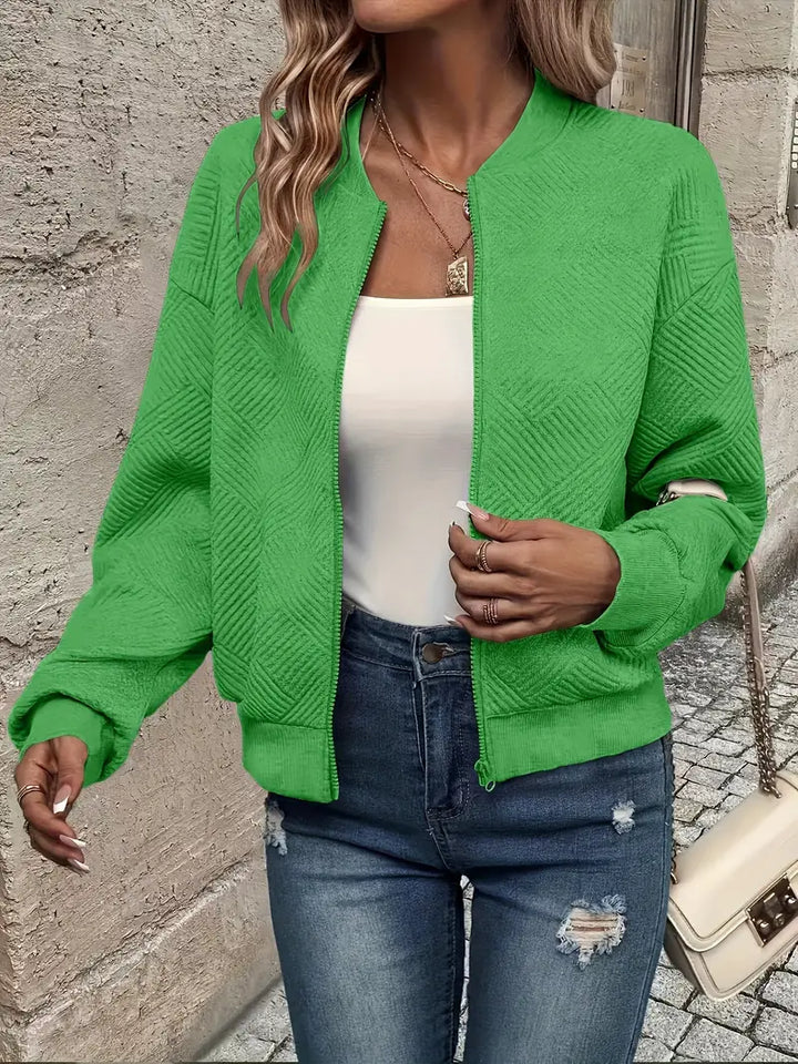 Wilma | Lässige Zip-Up Jacke für Damen mit langen Ärmeln und Stehkragen