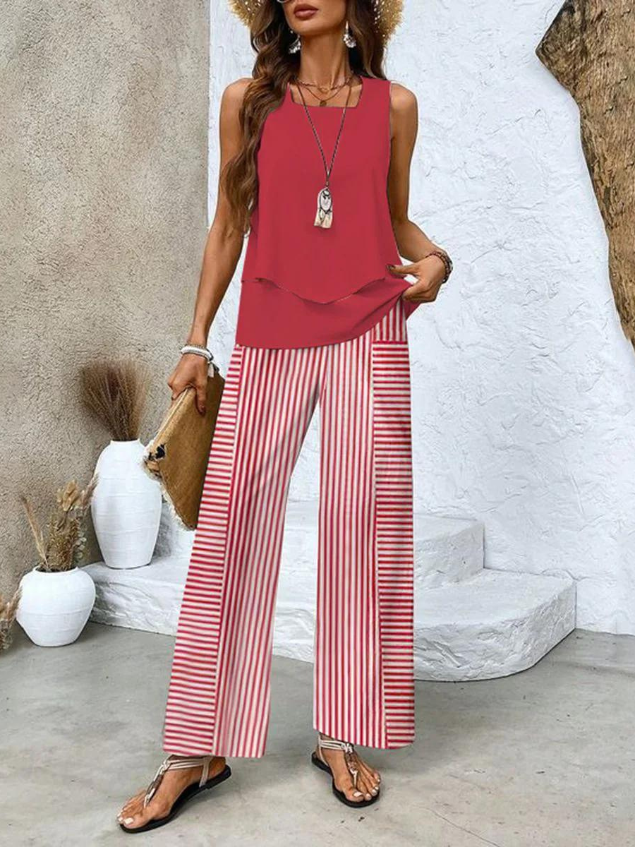 Averie | Elegantes Sommer-Set mit Blattmuster