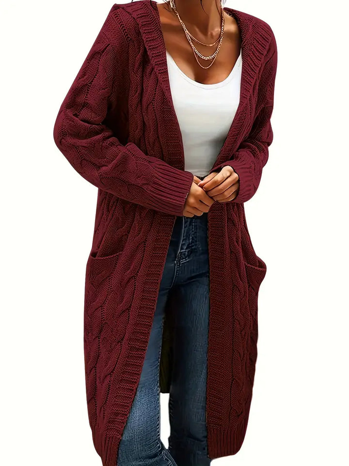 Navya | Damen Freizeit Cardigan mit V-Ausschnitt und langen Ärmeln