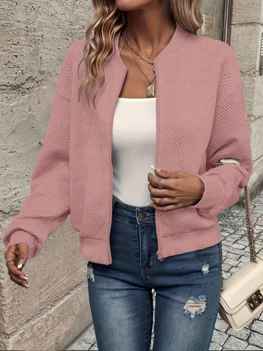 Isla | Leichte Zip-Up Jacke für Damen mit Rundhalsausschnitt und langen Ärmeln