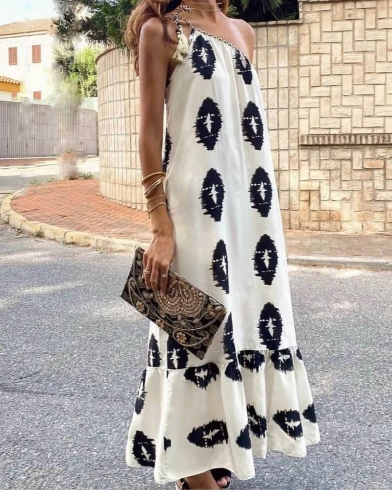 Sunshine | Ein Schulter Lockeres Maxikleid