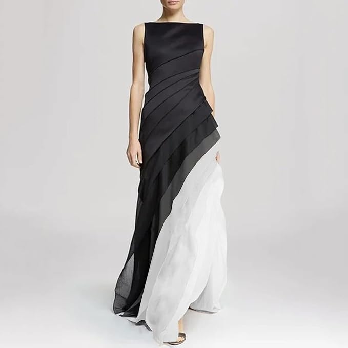 Damen Bodenlanges Ärmelloses Kleid