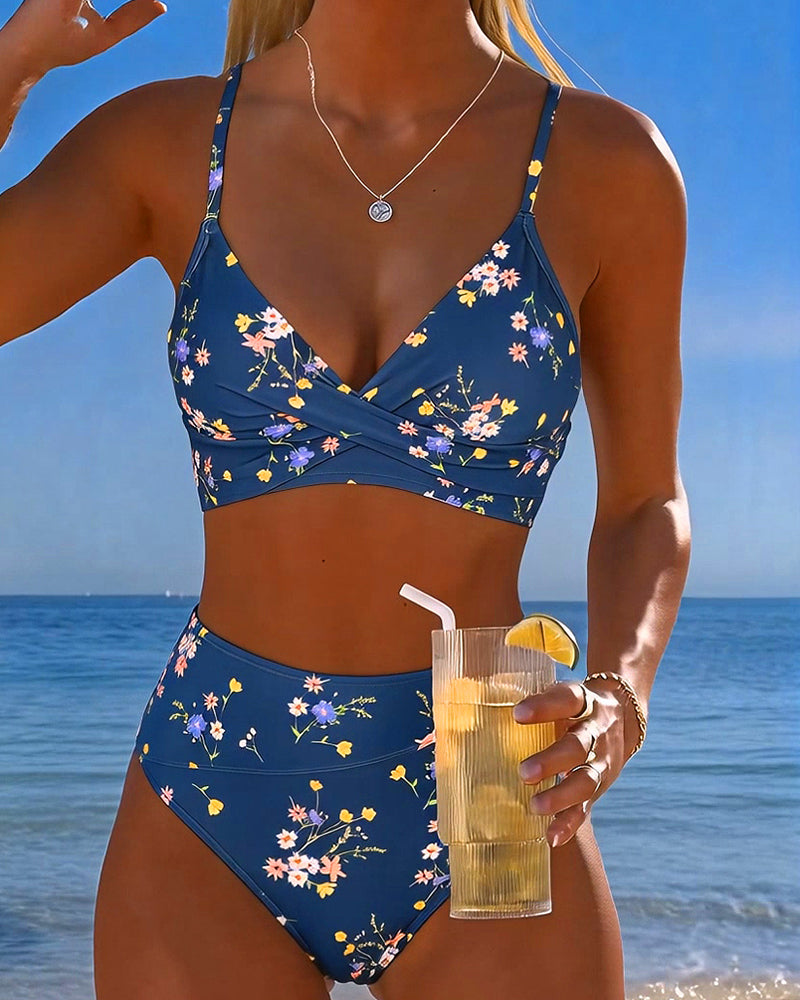 Giada | Damen geblümter Bikini mit drahtfreiem BH
