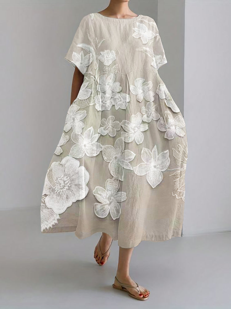 Cirelle | Elegantes Blumenmuster-Kleid mit langen Ärmeln
