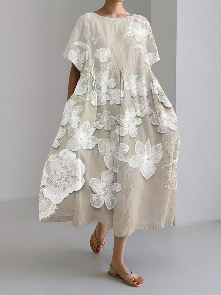 Cirelle | Elegantes Blumenmuster-Kleid mit langen Ärmeln