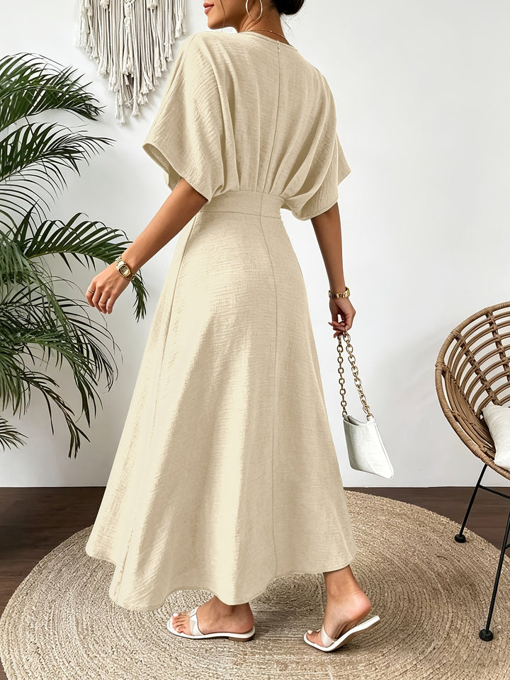 Damen Midikleid mit V-Ausschnitt