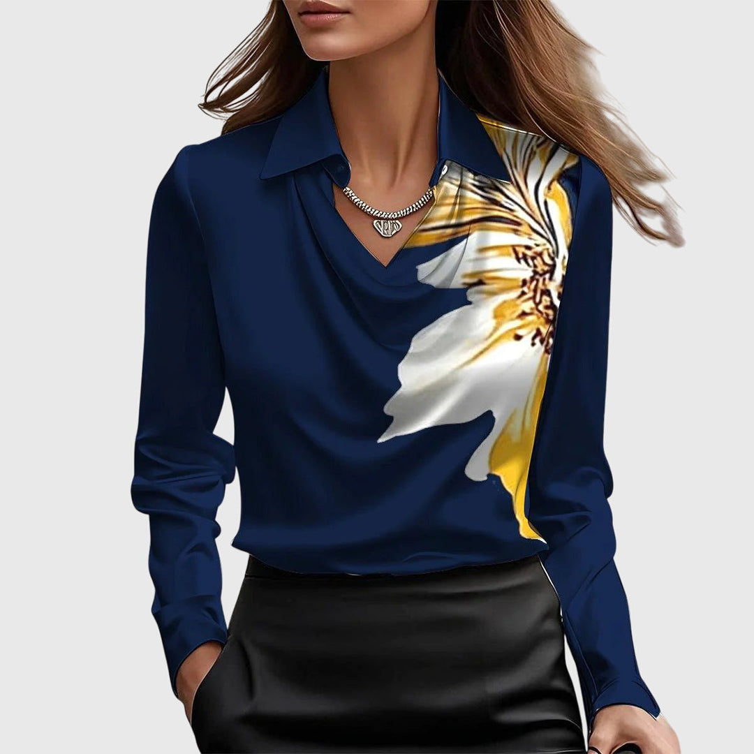 Brooklyn | Elegante Bluse für Damen mit V-Ausschnitt und langen Ärmeln