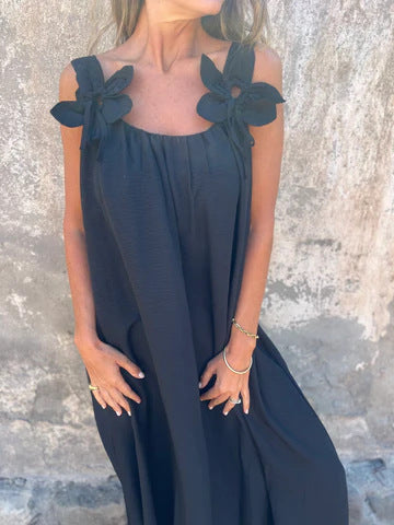 Stacey | Geblümtes Maxikleid für Damen mit U-förmigem Ausschnitt