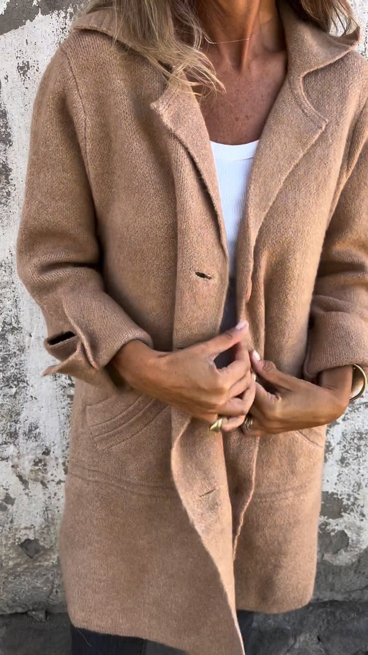 Isabella | Lässiger Langer Mantel für Damen mit Aufschlägen