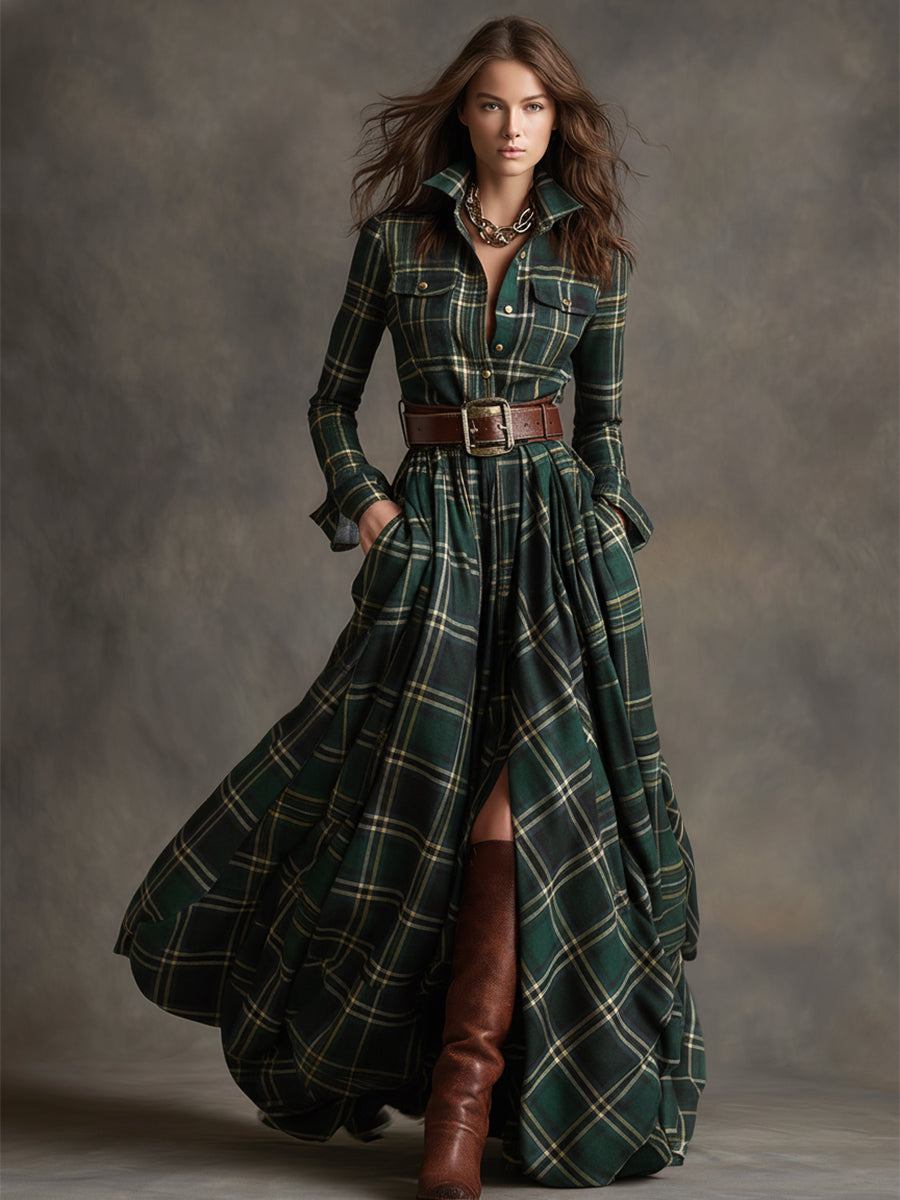 Evelyn | Klassisches, elegantes Hemdkleid für Damen mit langen Ärmeln