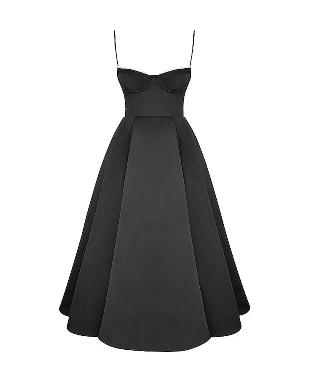 Ophira | Elegantes Korsett-Midi-Kleid für Damen mit Spaghettiträgern