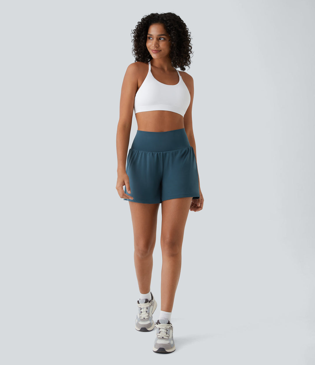 Luigia | 2 in 1 Yoga Shorts für Damen mit Hoher Taille und schmaler Passform