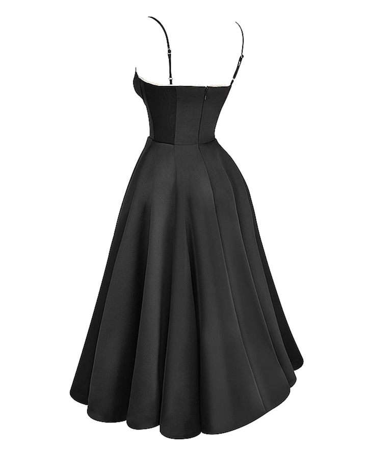 Ophira | Elegantes Korsett-Midi-Kleid für Damen mit Spaghettiträgern