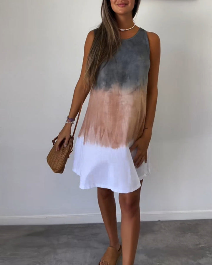 Vionette | Lässiges Gradient Kleid für Damen mit Rundhalsausschnitt