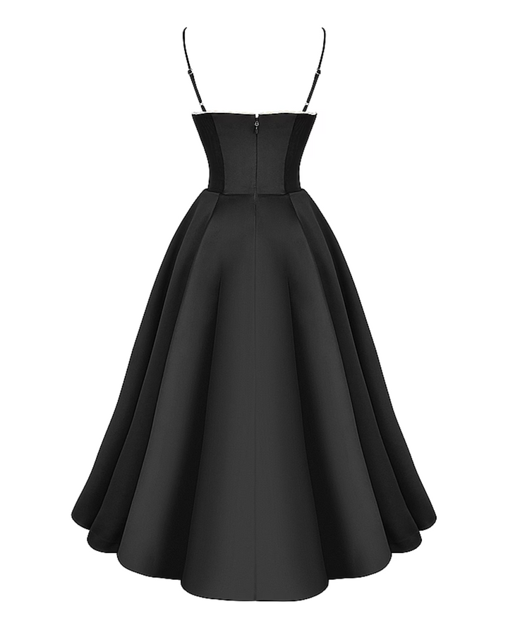 Ophira | Elegantes Korsett-Midi-Kleid für Damen mit Spaghettiträgern