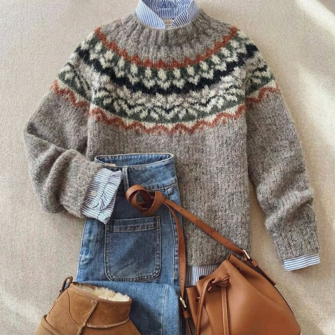 Eleanor | Klassischer nordischer Erbe Strickpullover für Damen