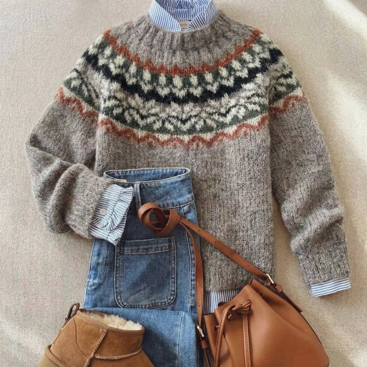 Eleanor | Klassischer nordischer Erbe Strickpullover für Damen