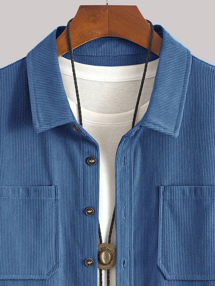 Lukas | Herren Langarm-Overshirt mit Knöpfen und Taschen