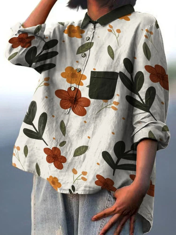 Koda | Pflanzenkunst Shirt mit langen Ärmeln