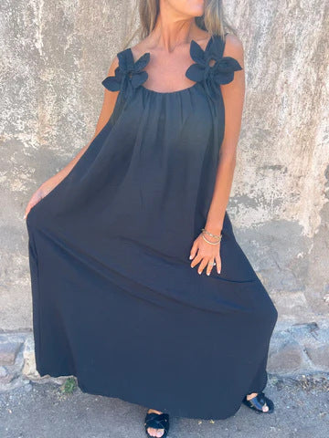 Stacey | Geblümtes Maxikleid für Damen mit U-förmigem Ausschnitt