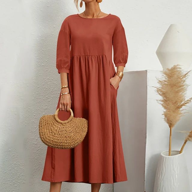 Brianna | Stilvolles, schmeichelhaftes Kleid mit Rundhalsausschnitt