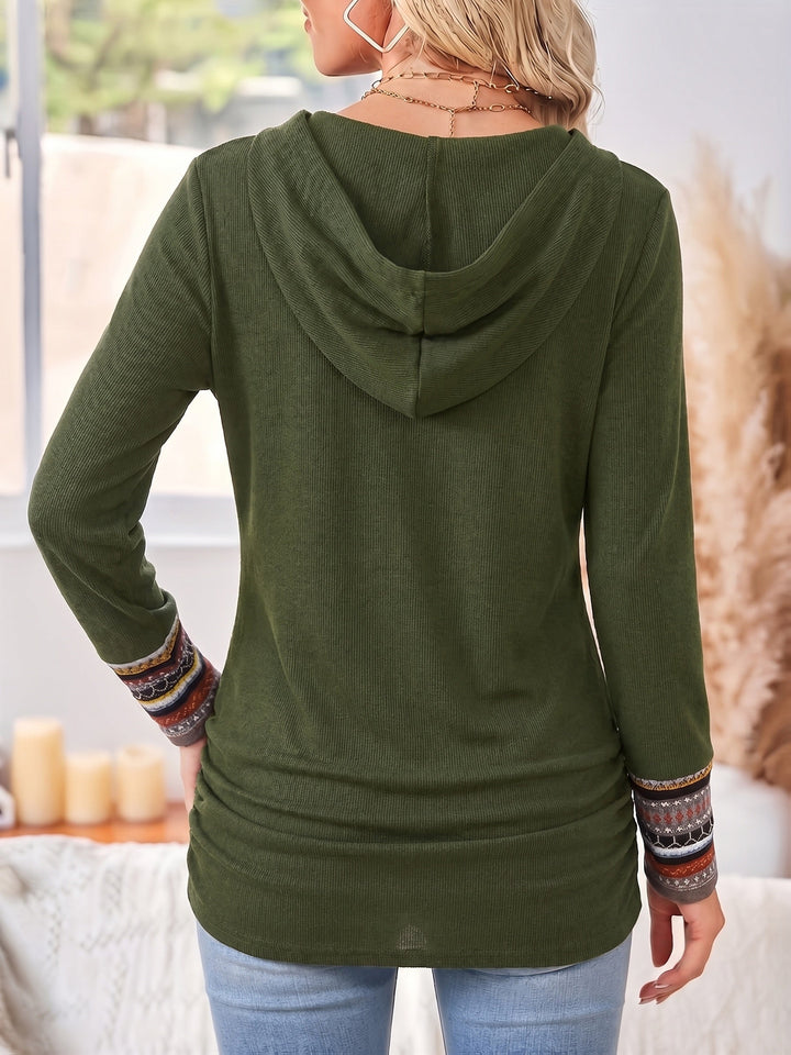 Vera | Damen Top mit langen Ärmeln und Knöpfen