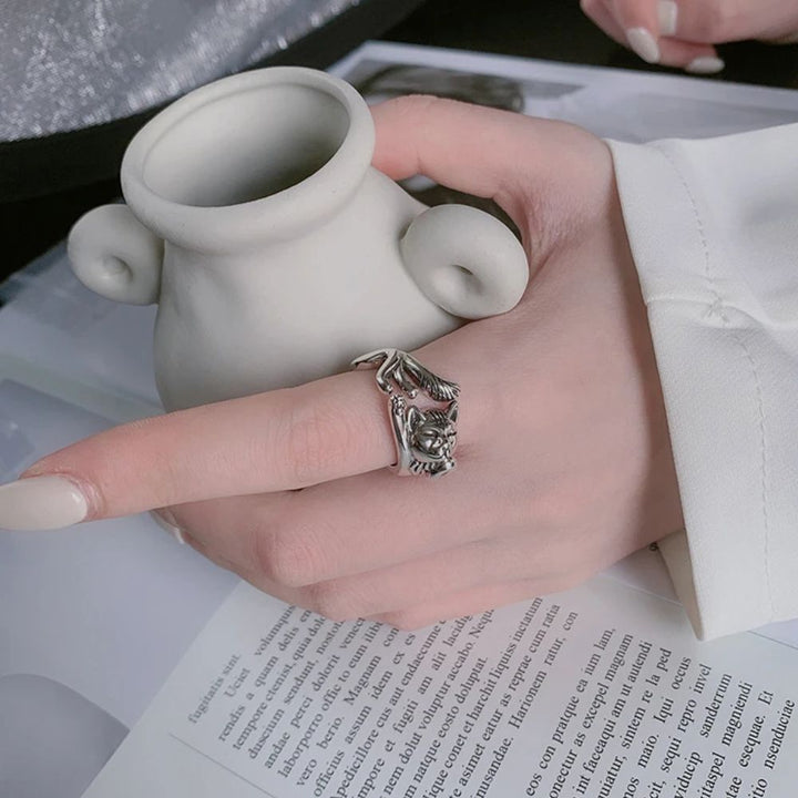 Verstellbares katzeninspiriertes Ring-Accessoire für Damen