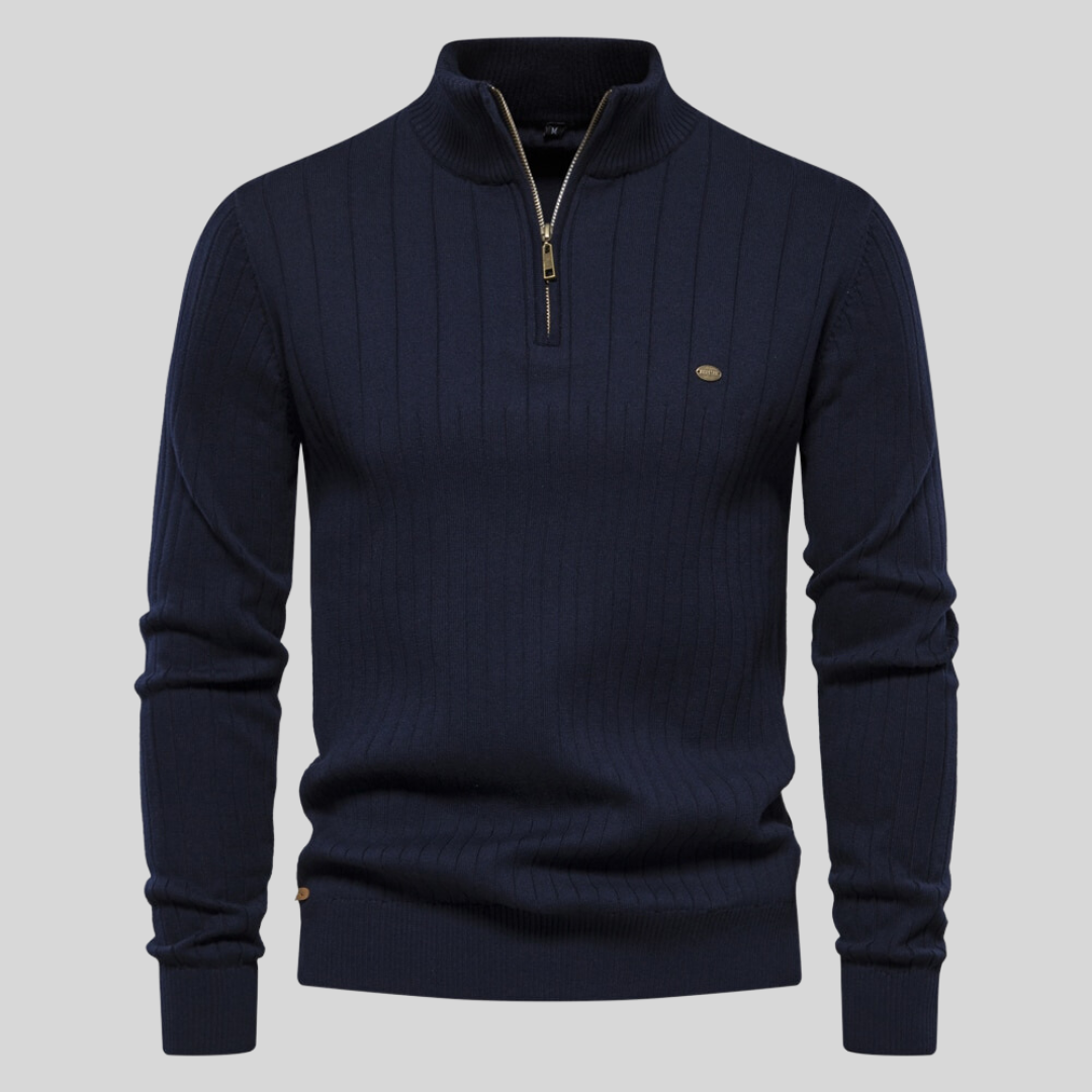 Jonas | Strickpullover für Herren mit Stehkragen und langen Ärmeln