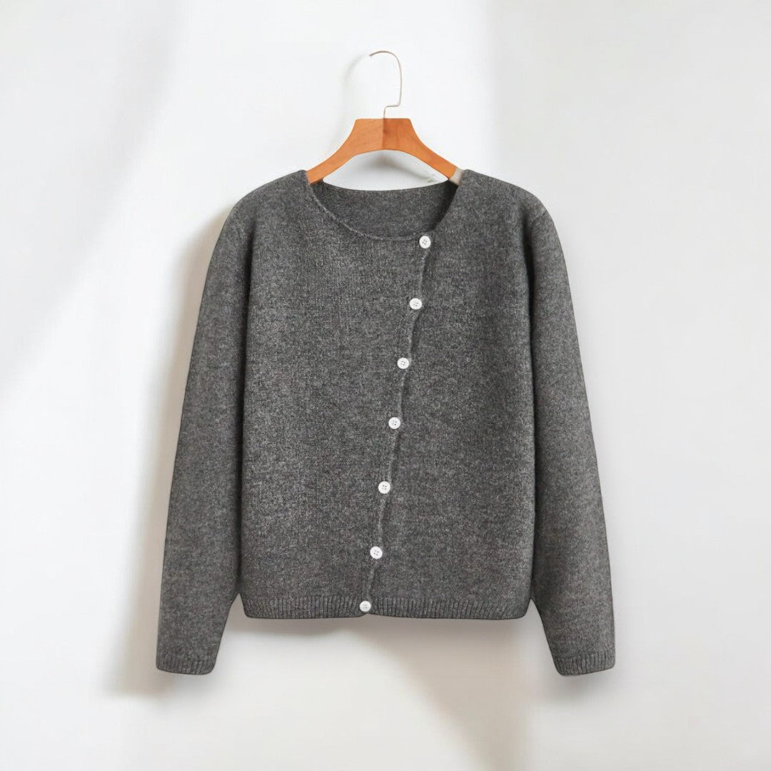 Lova | Pullover für Damen mit Knöpfen, Rundhalsausschnitt und langen Ärmeln