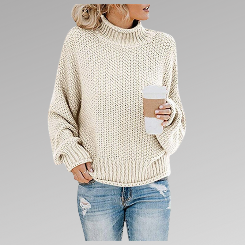 Helena | Klassischer Strickpullover für Damen mit Rollkragen und langen Ärmeln