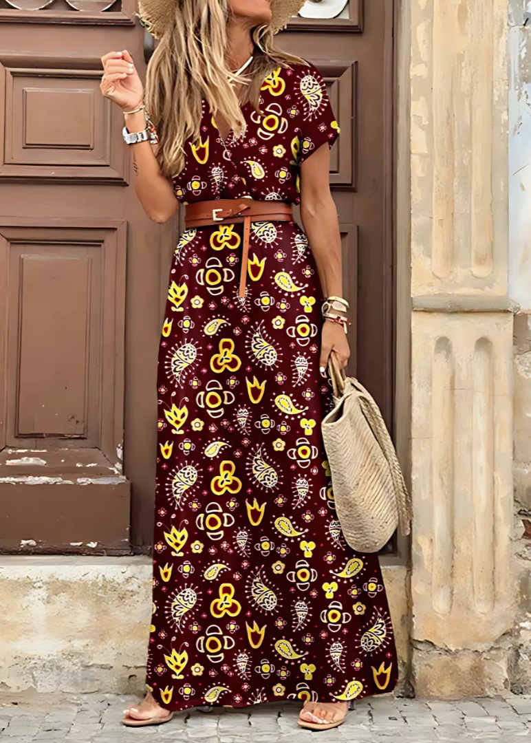 Tahlee | Elegantes Bohemian Maxikleid für Damen mit Blumenmuster