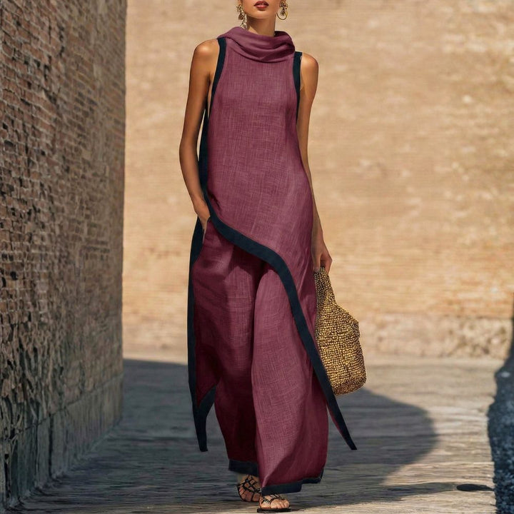 Mara | Damen Zweiteiler mit weiter Hose, asymmetrisch