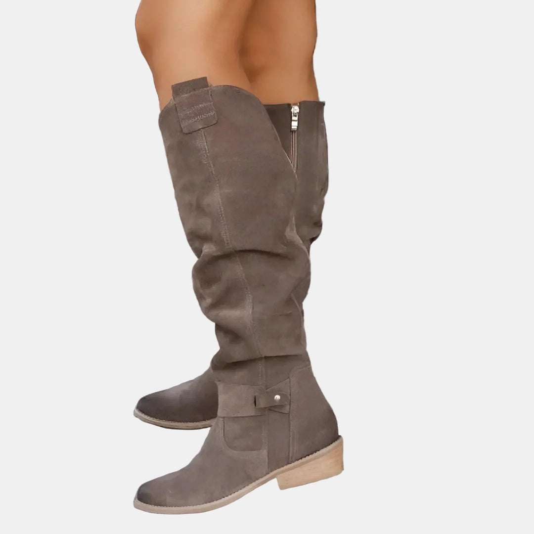 Avery | Wildleder-Stiefeletten mit niedrigem Absatz