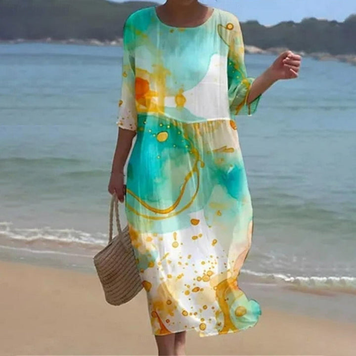 KAREN | Elegantes Blumenkleid mit langen Ärmeln