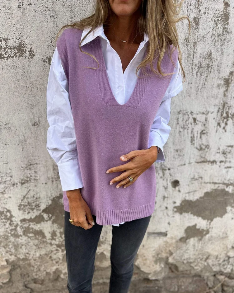 Addison | Strick-Pullover-Weste für Damen mit V-Ausschnitt