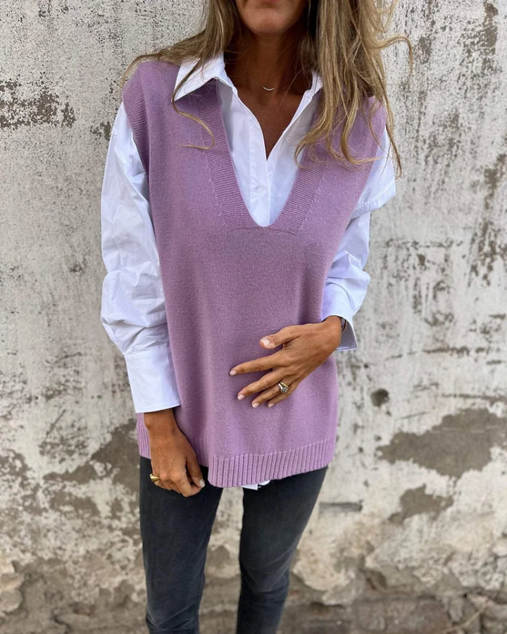 Addison | Strick-Pullover-Weste für Damen mit V-Ausschnitt