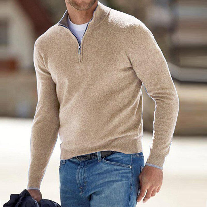 Erik | Premium-Pullover für Herren mit Reißverschluss und Stehkragen
