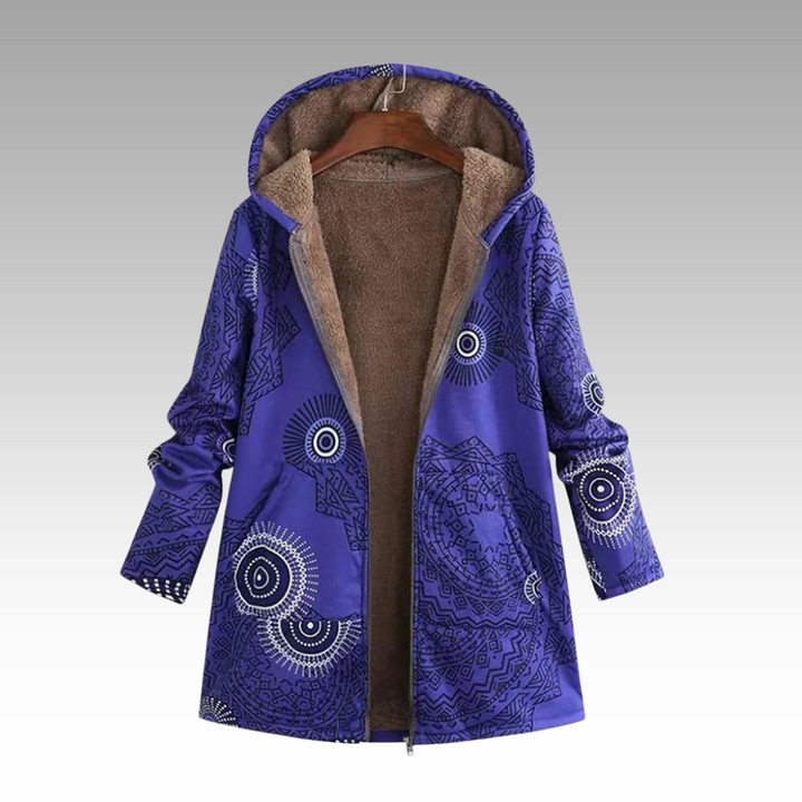 Cozeva | Boho-inspirierte Winterjacke für Damen mit Kapuze und langen Ärmeln