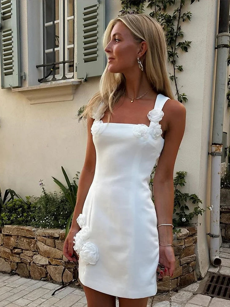 Damen Ärmelloses Minikleid mit quadratischem Ausschnitt