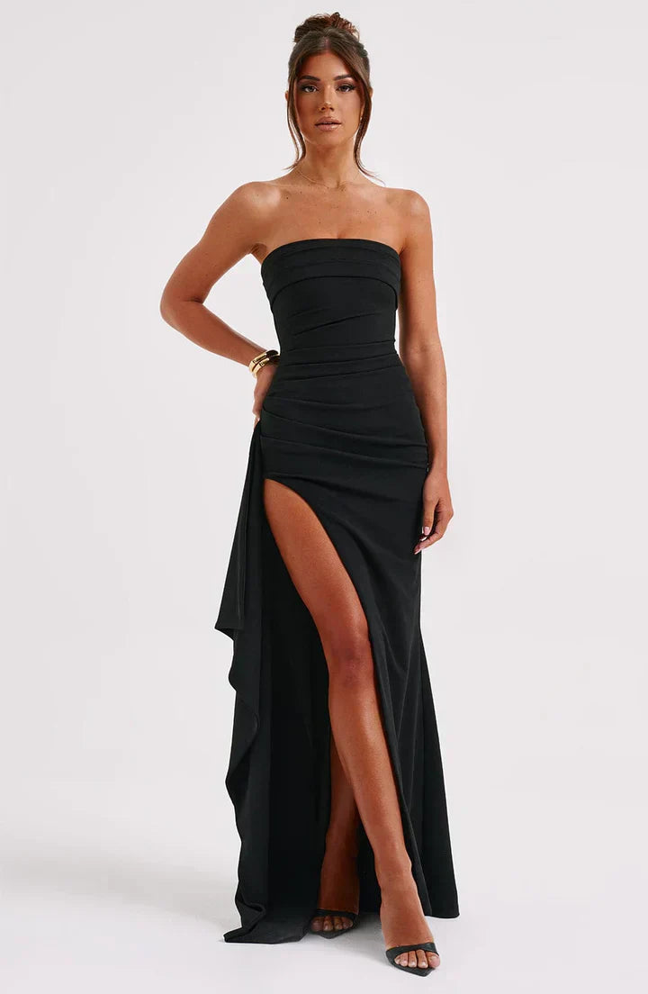 Stacy | Schulterfreies Maxikleid für Damen