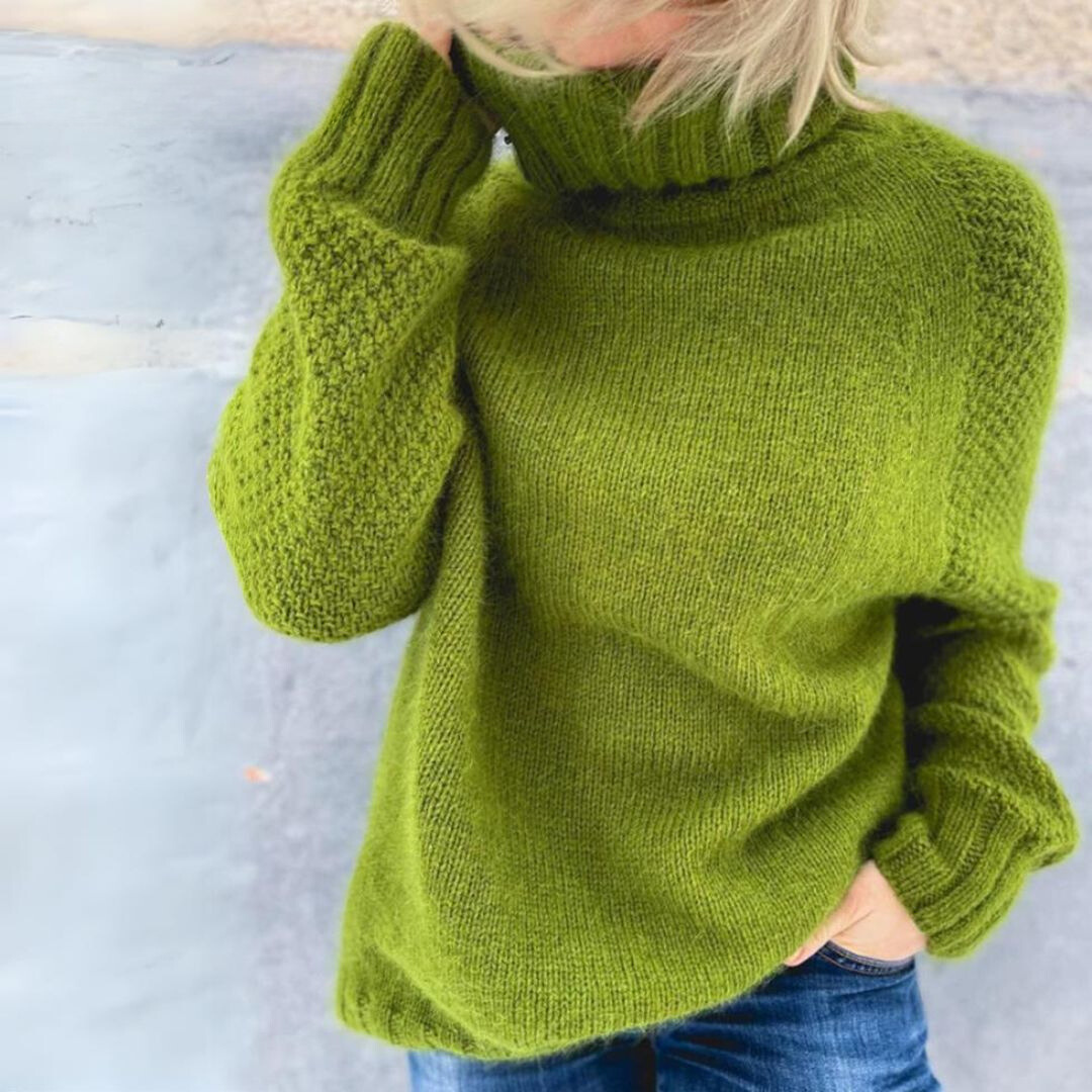 Eleganza | Eleganter Rollkragenpullover Angela Apfelgrün für Damen