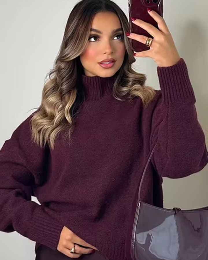 Isla | Strickpullover für Damen mit Rollkragen und langen Ärmeln