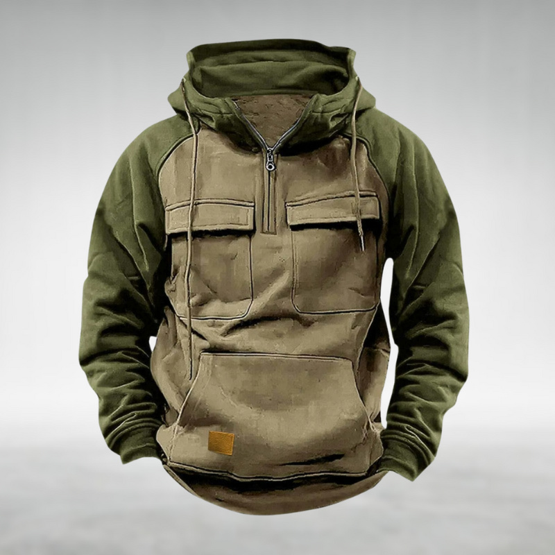 Markus | Multifunktionaler Winter Hoodie für Herren mit Batik-Optik und Kapuze
