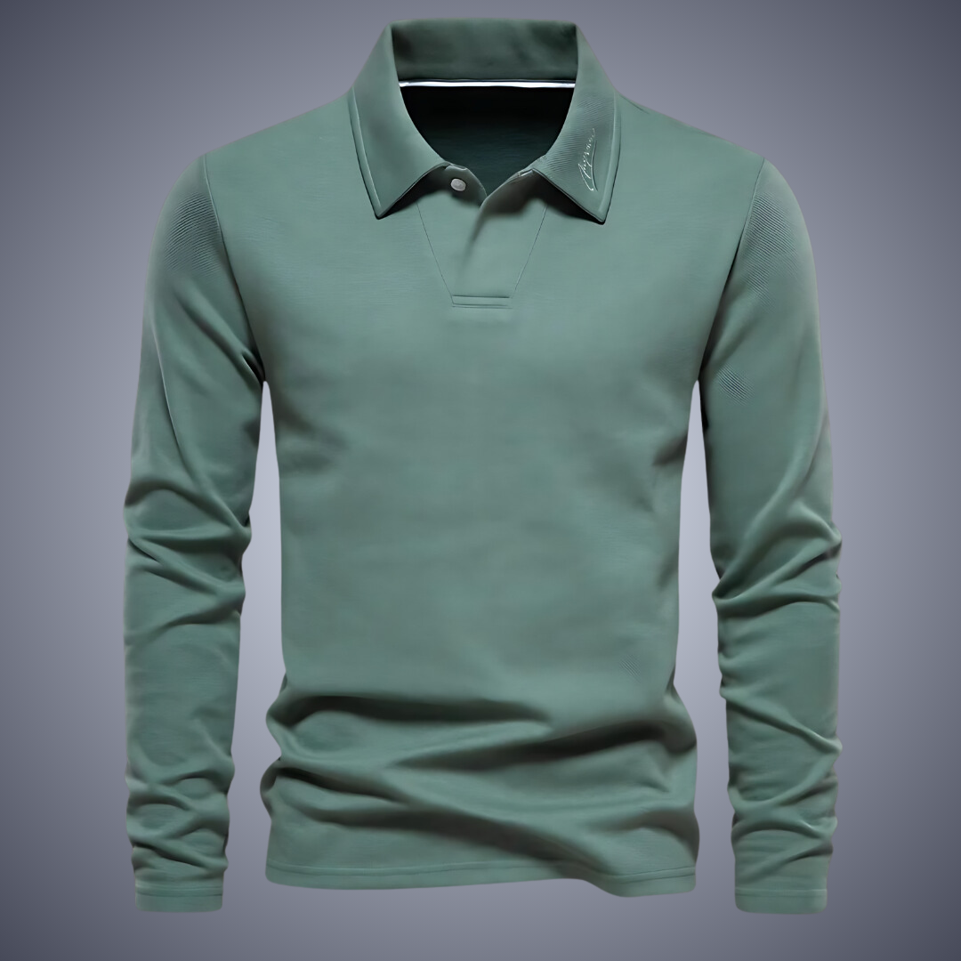 Theo | Casual Polo für Männer Poloshirt für Herren mit langen Ärmeln