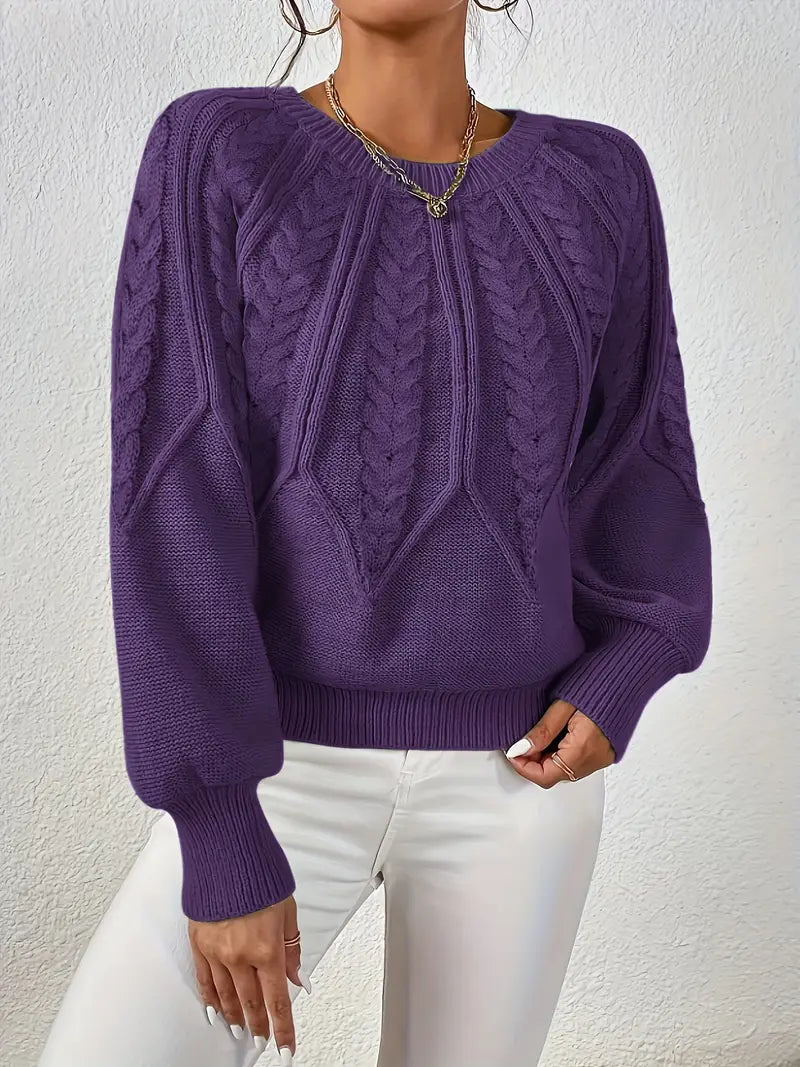 Jane | Eleganter Pullover für Damen mit langen Ärmeln und Rundhalsausschnitt