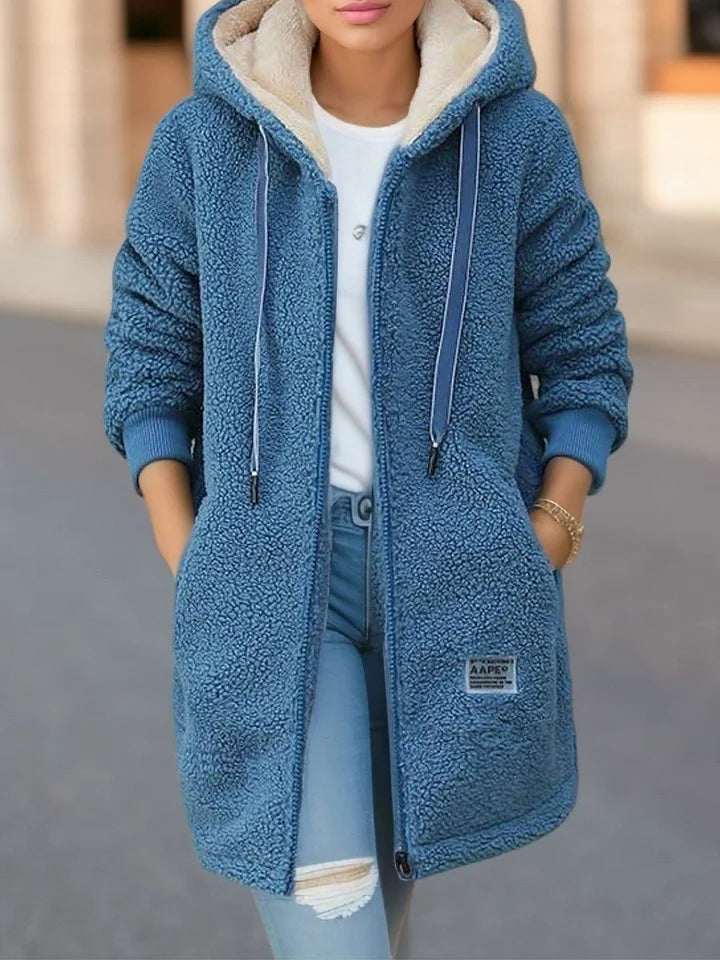 Grace | Winter Kapuzenpulli Lange Ärmel Kordelzug Thermomantel Herbst für Damen